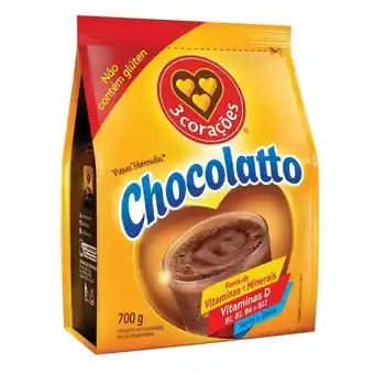 Carrefour Achocolatado em pó 3 corações chocolatto pouch 700g oferta