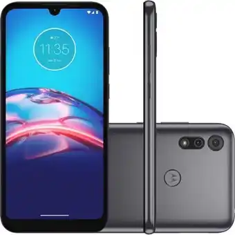 Smartphone motorola moto e6s 32gb 4g wi-fi tela 6.1'' dual chip 2gb ram câmera dupla + selfie 5mp - cinza titanium