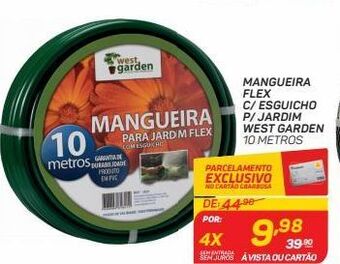 Mangueira flex c/ esguicho p/ jardim west garden
