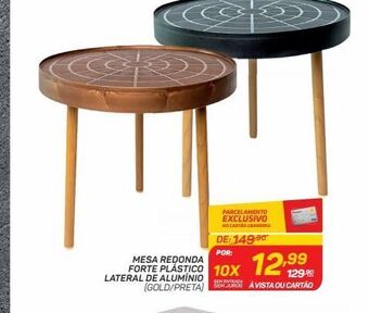 GBarbosa Mesa redonda forte plástico lateral de alumínio oferta