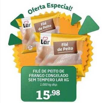 Cooper Filé de peito de frango congelado sem tempero lar kg oferta