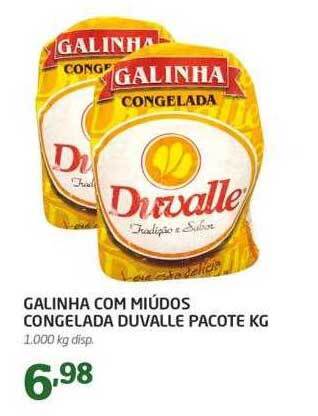 Cooper Galinha com miúdos congelada duvalle pacote kg oferta