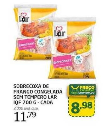 Cooper Sobrecoxa de frango congelada sem tempero lar - cada oferta