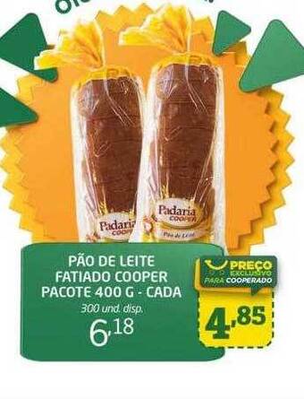 Cooper Pão de leite fatiado cooper pacote - cada oferta