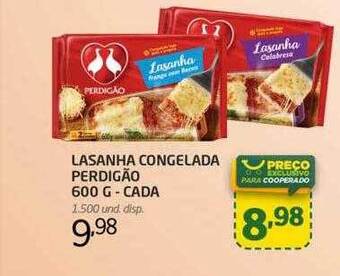 Cooper Lasanha congelada perdigão - cada oferta