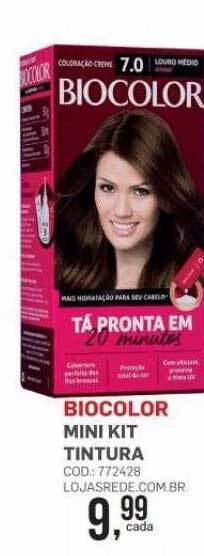 Lojas Rede Biocolor mini kit tintura oferta