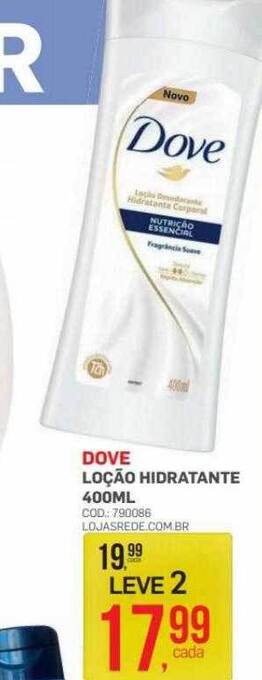 Lojas Rede Dove loção hidratante oferta