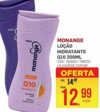 Lojas Rede Monange loção hidratante q10 oferta