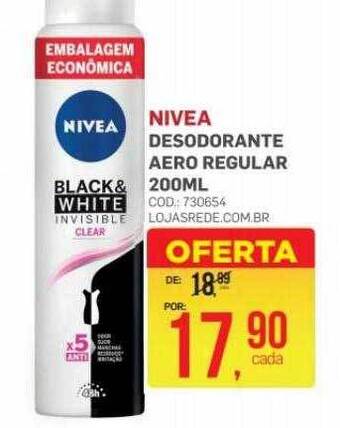 Lojas Rede Nivea desodorante aero regular oferta