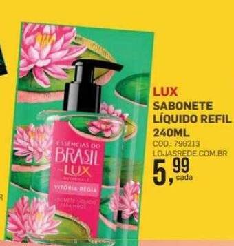 Lojas Rede Lux sabonete líquido refil oferta