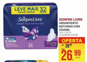 Lojas Rede Sempre livre absorvente noturno oferta
