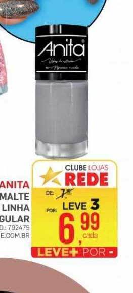 Lojas Rede Anita esmalte linha regular oferta