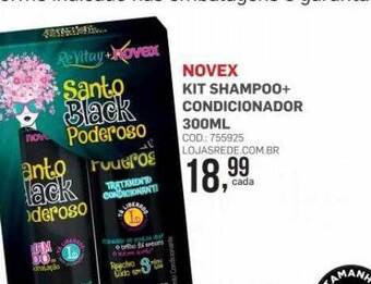 Lojas Rede Novex kit shampoo+condicionador oferta