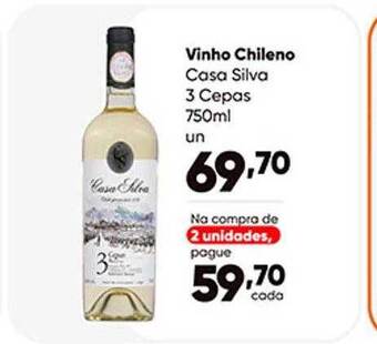 Zaffari Vinho chileno casa silva 3 cepas oferta