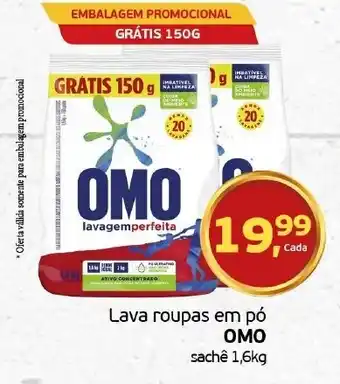 Lava roupas em po Omo sache 1.6kg