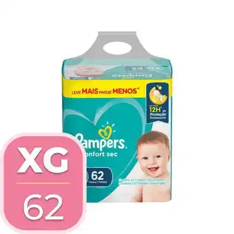 Supermercados Mateus Fralda descartável infantil pampers confort sec xg pacote 62 unidades leve mais pague menos oferta