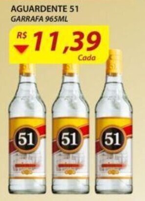 Assaí Atacadista Aguardente 51 965ml oferta
