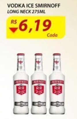 Assaí Atacadista Vodka Ice Smirnoff Long Neck 275ml oferta