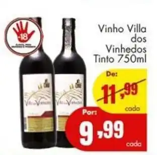 Barbosa Supermercados Vinho Villa Dos Vinhedos tinto 750ml oferta