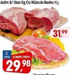 Cercadão Acem s/ Osso 1kg ou Musculo Bovino 1kg oferta