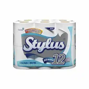 Drogaria Santa Marta Papel higiênico stylus folha dupla neutro de 20m com 12 rolos oferta