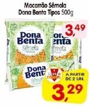 Cercadão Macarrao Semola Dona Benta Tipos 500g oferta