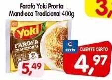 Cercadão Farofa Yoki pronta Mandioca Tradicional 400g oferta