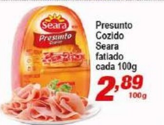 Ricoy Supermercados Presunto Cozido Seara fatiada cada 100g oferta