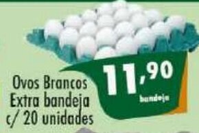 Ricoy Supermercados Ovos Brancos Extra Bandeja c/ 20 unidades oferta