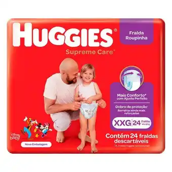 Carrefour Fralda descartável infantil huggies supreme care roupinha xxg pacote 24 unidades oferta