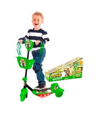 Patinete dinossauro com cesta dm toys dmr5620