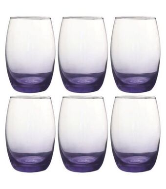 Freitas Varejo Jogo de copos vidro lilás 6pcs útil bazar 475ml rf1163 oferta
