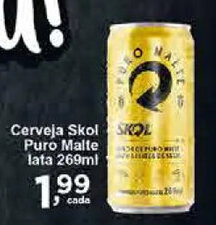Rossi Supermercado Cerveja Skol puro malte lata 269ml oferta
