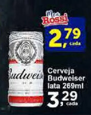 Rossi Supermercado Cerveja Budweiser lata 269ml oferta