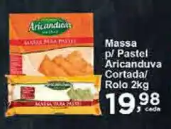 Massa p/ Pastel Aricanduva cortada ou rolo 2kg