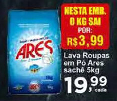 Rossi Supermercado Lava roupas em po Ares sache 1kg oferta