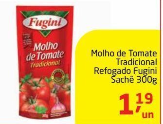 Tenda Atacado Molho de tomate tradicional refogado fugini sachê 300g oferta