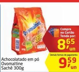 Tenda Atacado Achocolatado em pó ovomaltine sachê 300g oferta