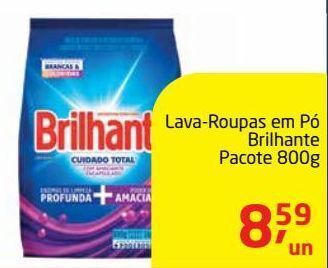 Tenda Atacado Lava-roupas em pó brilhante pacote 800g oferta