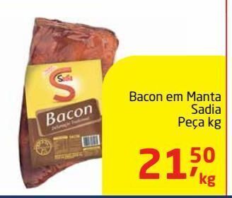 Tenda Atacado Bacon em manta sadia peça kg oferta