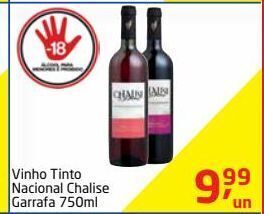 Vinho tinto nacional chalise garrafa 750ml