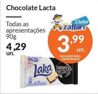 Zaffari Chocolate Lacta 90g oferta