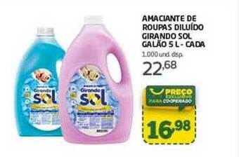 Cooper Amaciante de roupas diluído girando sol galão - cada oferta