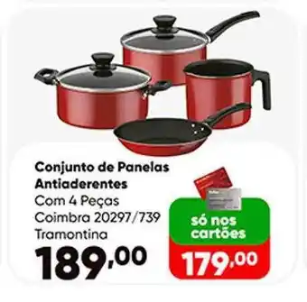 Zaffari Conjunto de panelas antiaderentes com 4 peças coimbar tramontina oferta