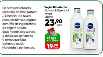 Zaffari Loção hidratante natural & essencial nivea oferta