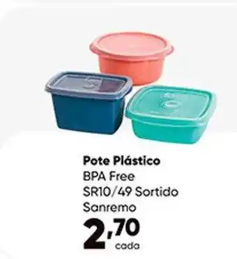 Pote plástico bpa free sr10-49 sortido sanremo