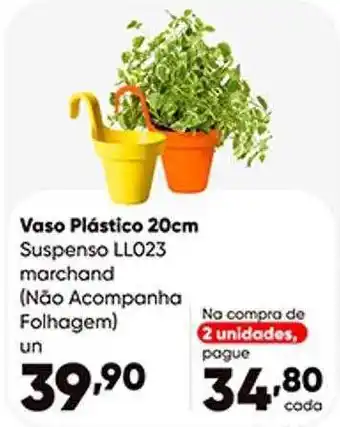 Vaso plástico 20cm suspenso ll023 marchand