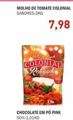 Decisão Atacarejo Molho De Tomate Colonial Sabores 2kg oferta