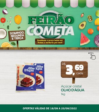 Cometa Supermercados Acucar Cristal Olho D'Agua 1kg oferta