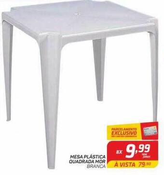 Mesa plástica quadrada mor